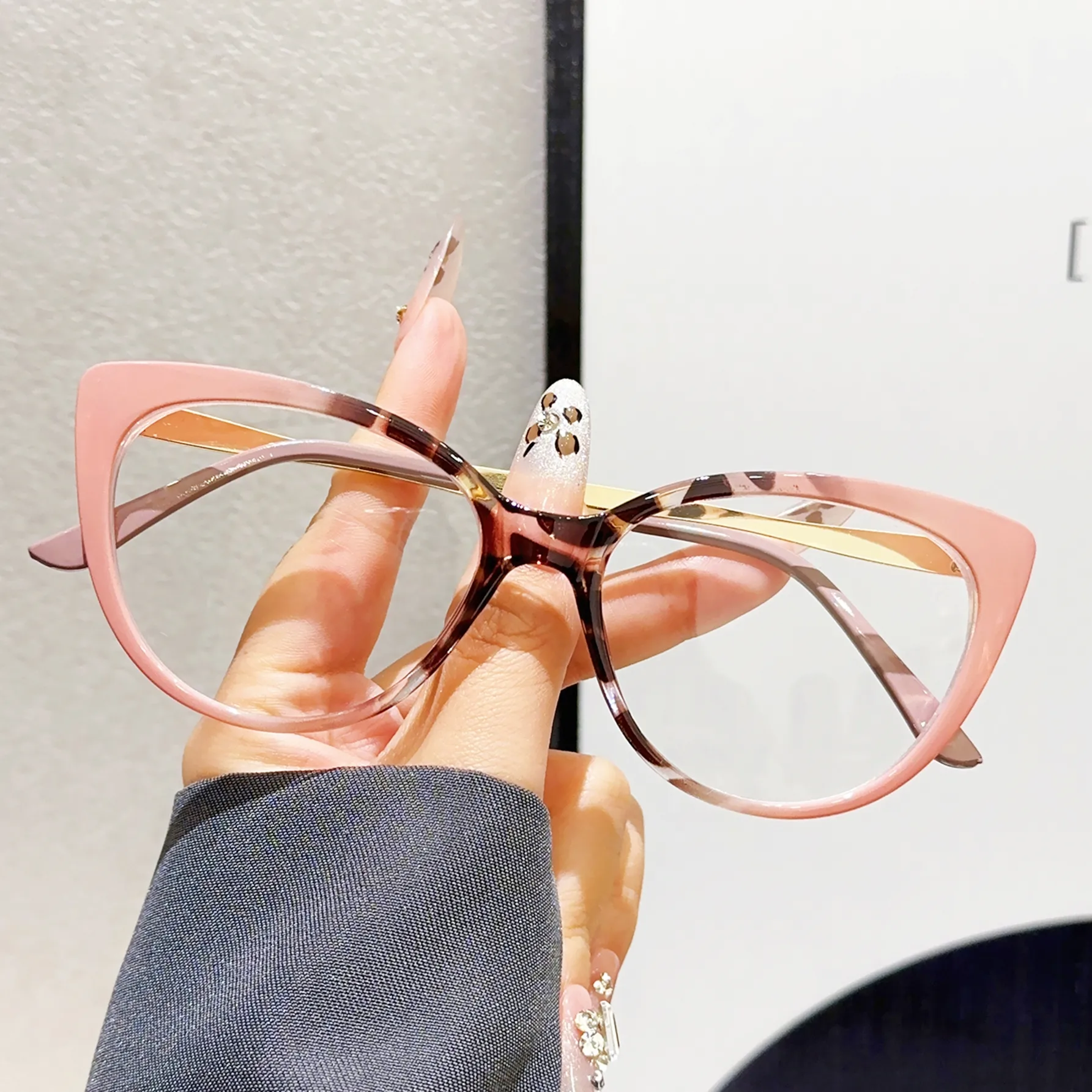 Preppy Style Leopard Ac Cat Eye Full Frame Glasses display picture 4