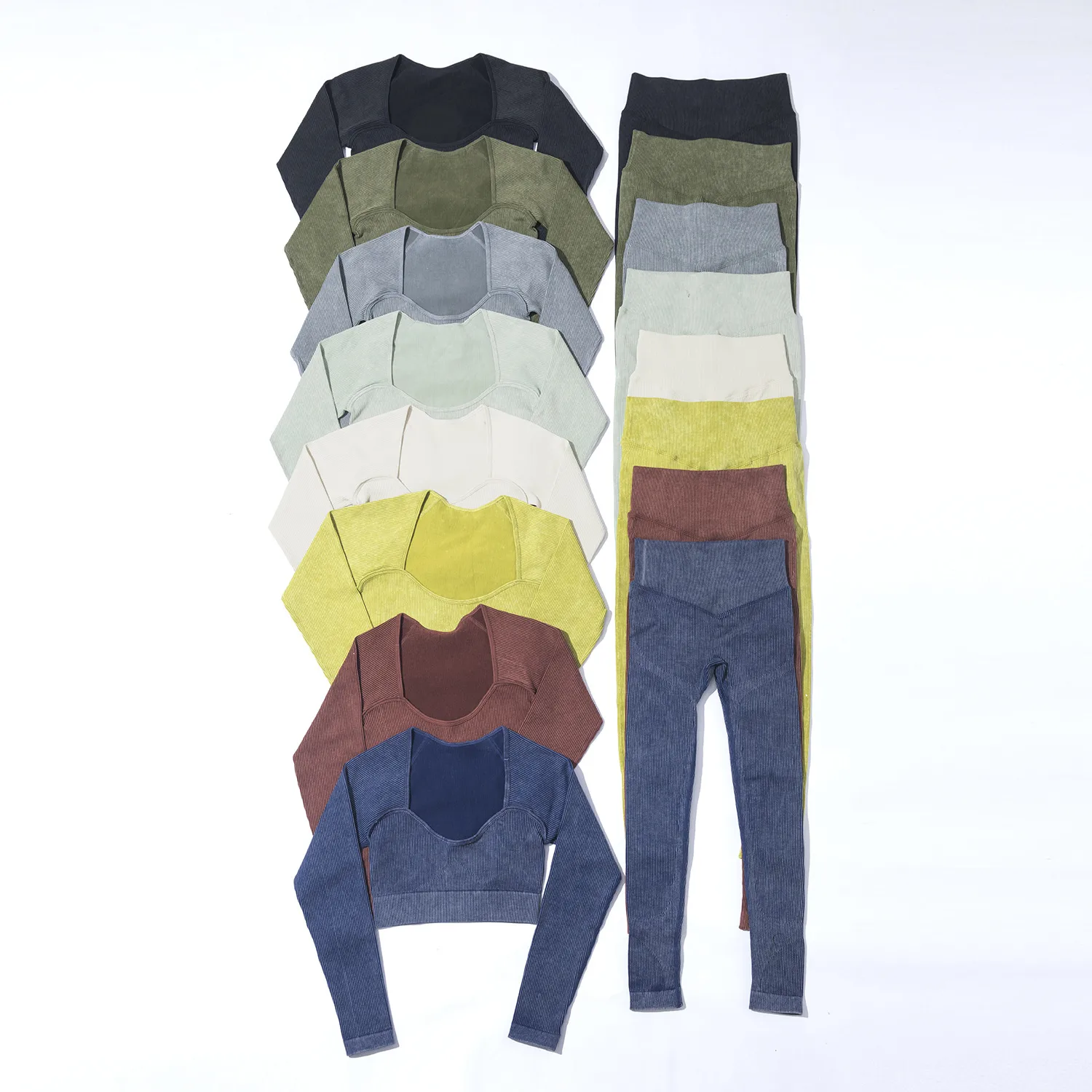 Fitness Sport Style Solid Color Nylon Spandex Round Neck Tracksuit Vest Skinny Pants display picture 41