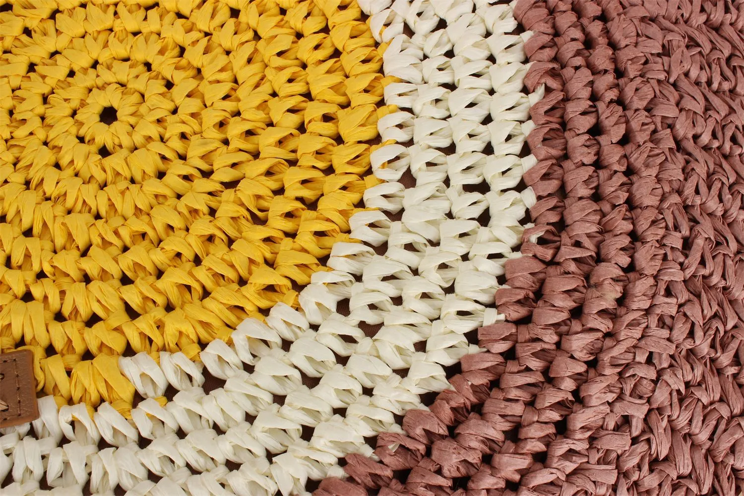A Generation Of New Simple Smiley Face Shoulder Straw Bag Paper Rope Hollow Hand Woven Bag Large Capacity Disc Bag display picture 14