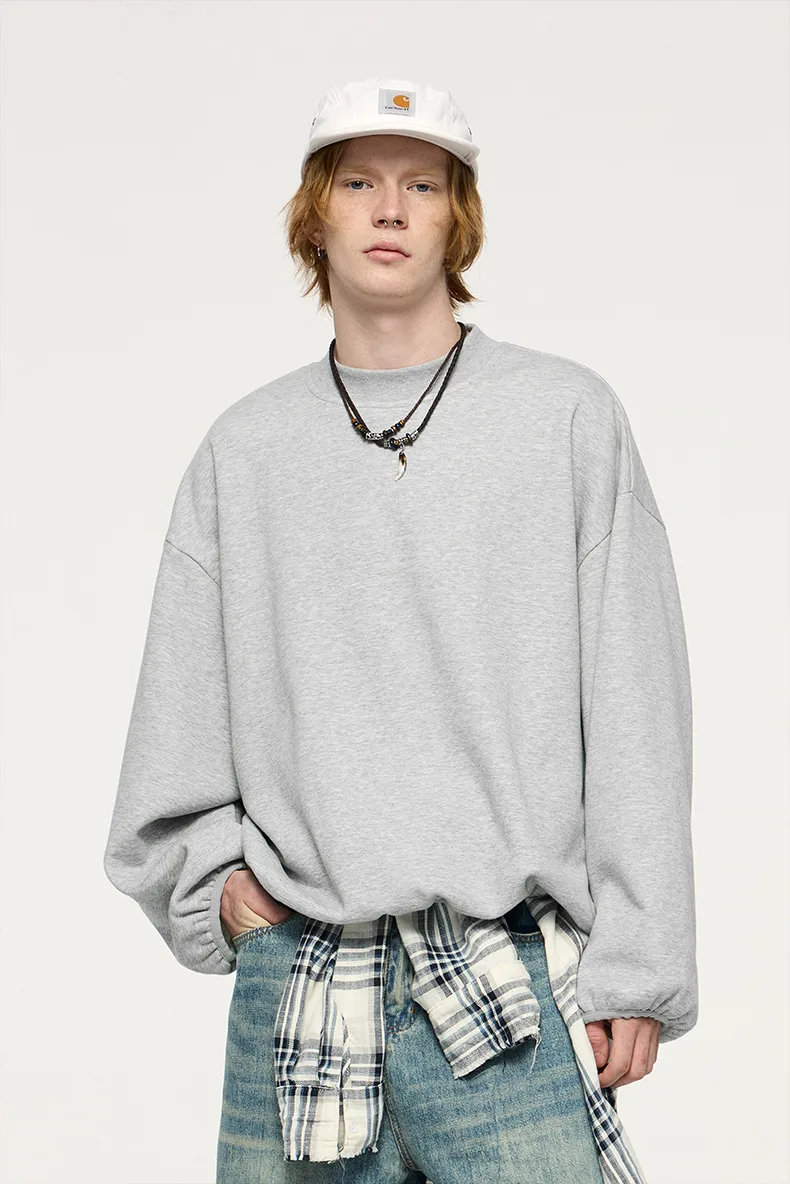 INF Men's | Flame One Velvet Short Wei Yi  Fall/Winter Tide 325G Fleece-lined Loose Crewneck Jacket Men display picture 3
