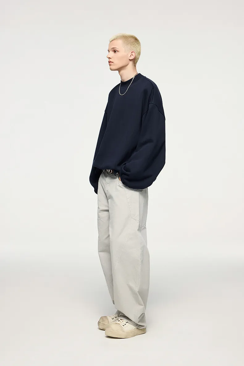 INF Men's | Flame One Velvet Short Wei Yi  Fall/Winter Tide 325G Fleece-lined Loose Crewneck Jacket Men display picture 4