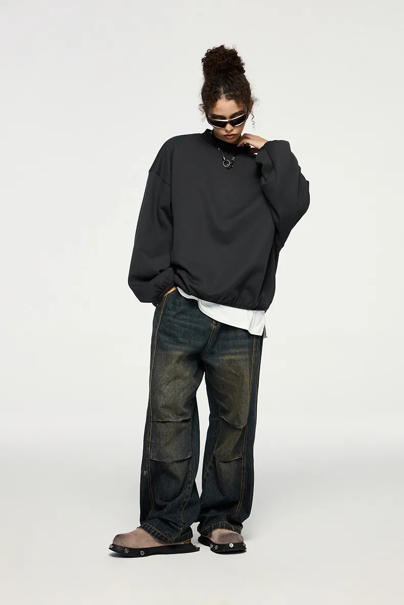 INF Men's | Flame One Velvet Short Wei Yi  Fall/Winter Tide 325G Fleece-lined Loose Crewneck Jacket Men display picture 6