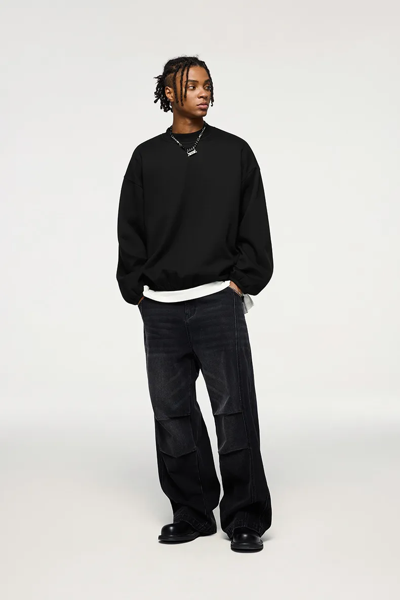 INF Men's | Flame One Velvet Short Wei Yi  Fall/Winter Tide 325G Fleece-lined Loose Crewneck Jacket Men display picture 7