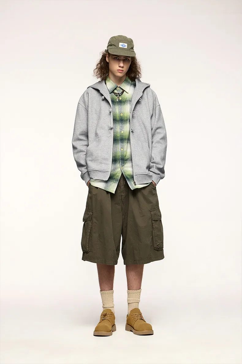 INF Men's Wear | 410g New Chinese Fleece Zipper Hooded Wear New Buckle Coat Jacket For Fall/Winter display picture 5