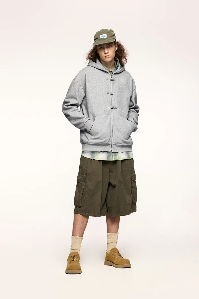 INF Men's Wear | 410g New Chinese Fleece Zipper Hooded Wear New Buckle Coat Jacket For Fall/Winter display picture 6