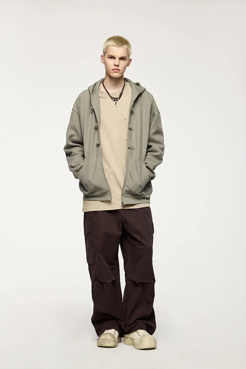 INF Men's Wear | 410g New Chinese Fleece Zipper Hooded Wear New Buckle Coat Jacket For Fall/Winter display picture 11