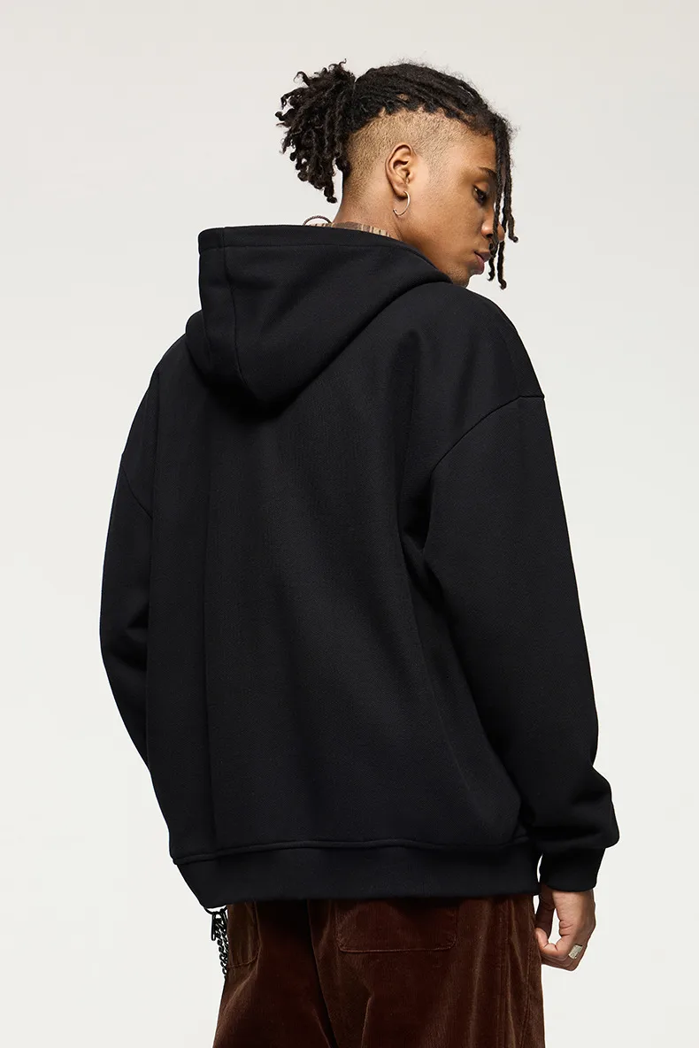 INF Men's Wear | 410g New Chinese Fleece Zipper Hooded Wear New Buckle Coat Jacket For Fall/Winter display picture 21