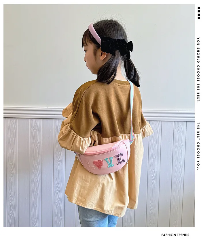 Children's Bag High-value Cute Sequin Baby's Western-style Chest Bag Girls' Colorful Lightweight Crossbody Bag PU Waist Bag display picture 1