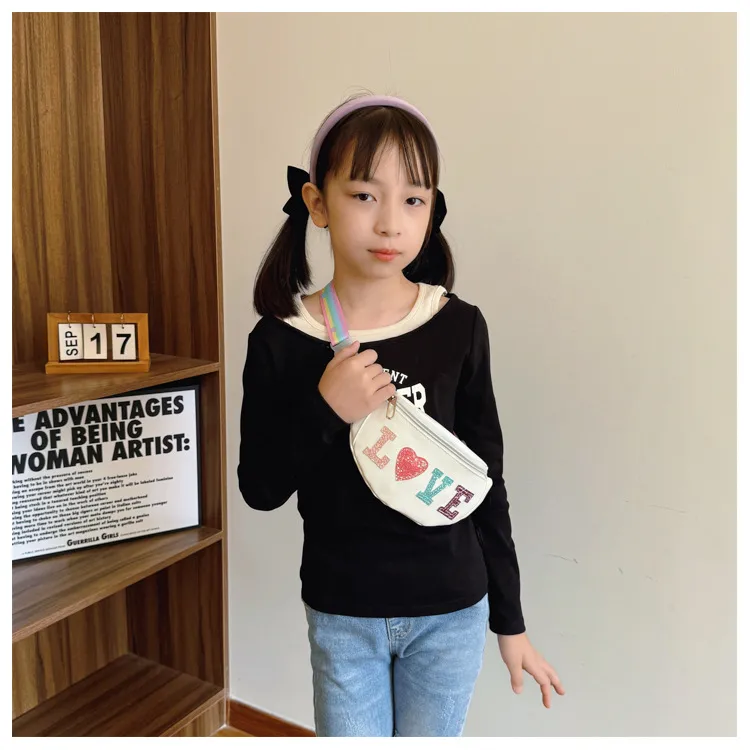 Children's Bag High-value Cute Sequin Baby's Western-style Chest Bag Girls' Colorful Lightweight Crossbody Bag PU Waist Bag display picture 3