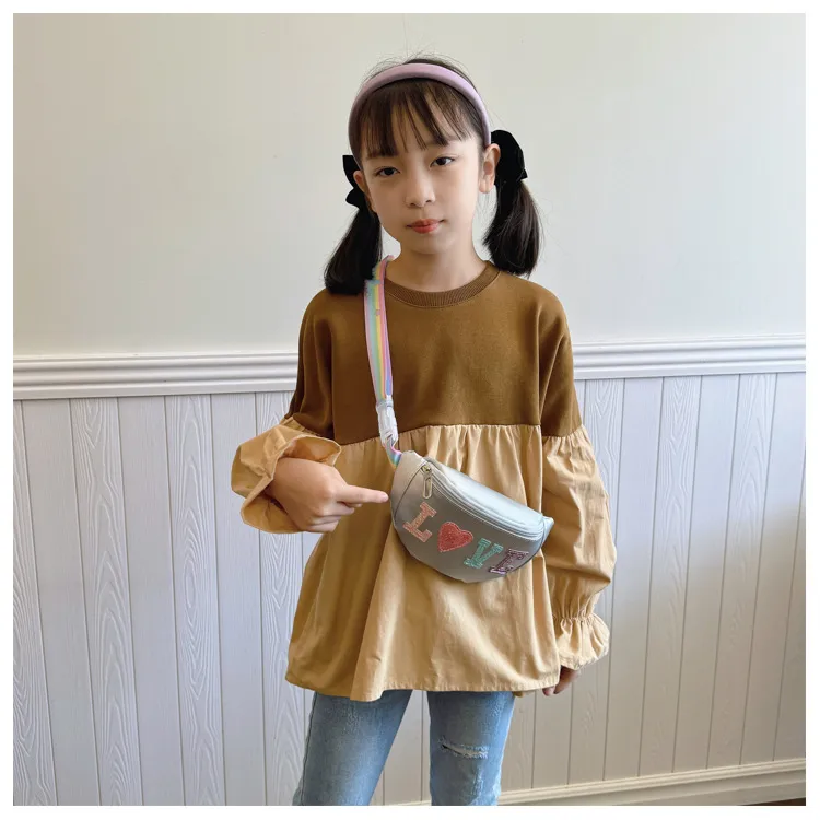 Children's Bag High-value Cute Sequin Baby's Western-style Chest Bag Girls' Colorful Lightweight Crossbody Bag PU Waist Bag display picture 4