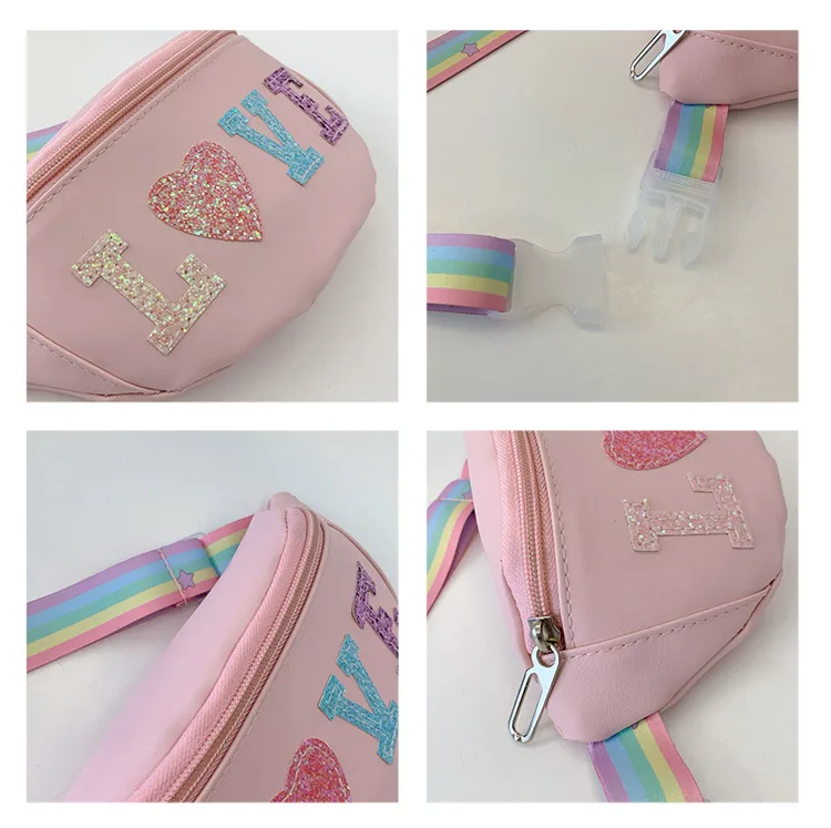 Children's Bag High-value Cute Sequin Baby's Western-style Chest Bag Girls' Colorful Lightweight Crossbody Bag PU Waist Bag display picture 13