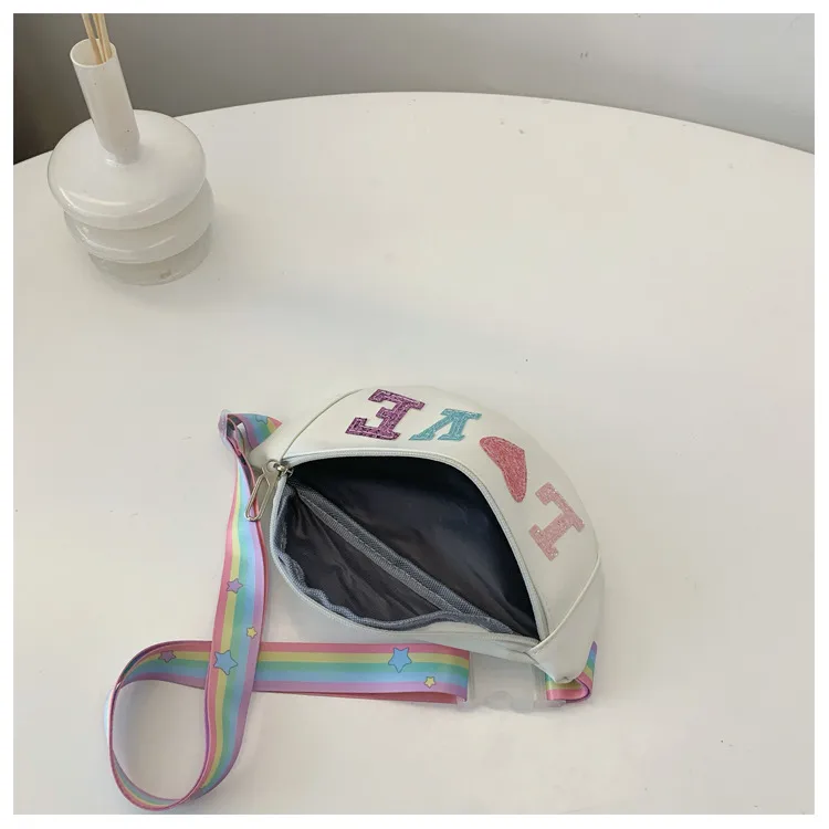 Children's Bag High-value Cute Sequin Baby's Western-style Chest Bag Girls' Colorful Lightweight Crossbody Bag PU Waist Bag display picture 14
