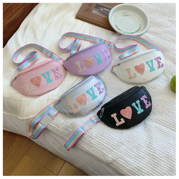 Children's Bag High-value Cute Sequin Baby's Western-style Chest Bag Girls' Colorful Lightweight Crossbody Bag PU Waist Bag display picture 15
