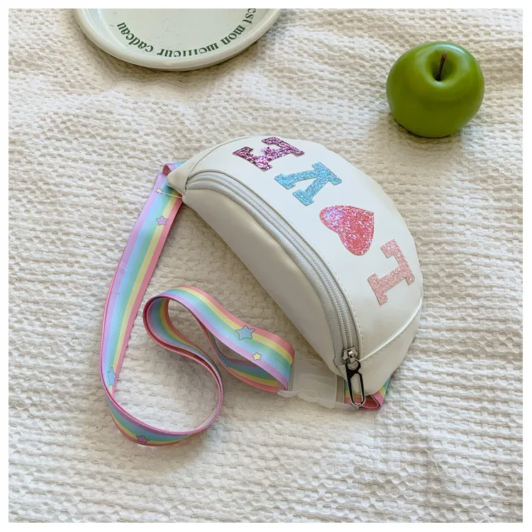 Children's Bag High-value Cute Sequin Baby's Western-style Chest Bag Girls' Colorful Lightweight Crossbody Bag PU Waist Bag display picture 18
