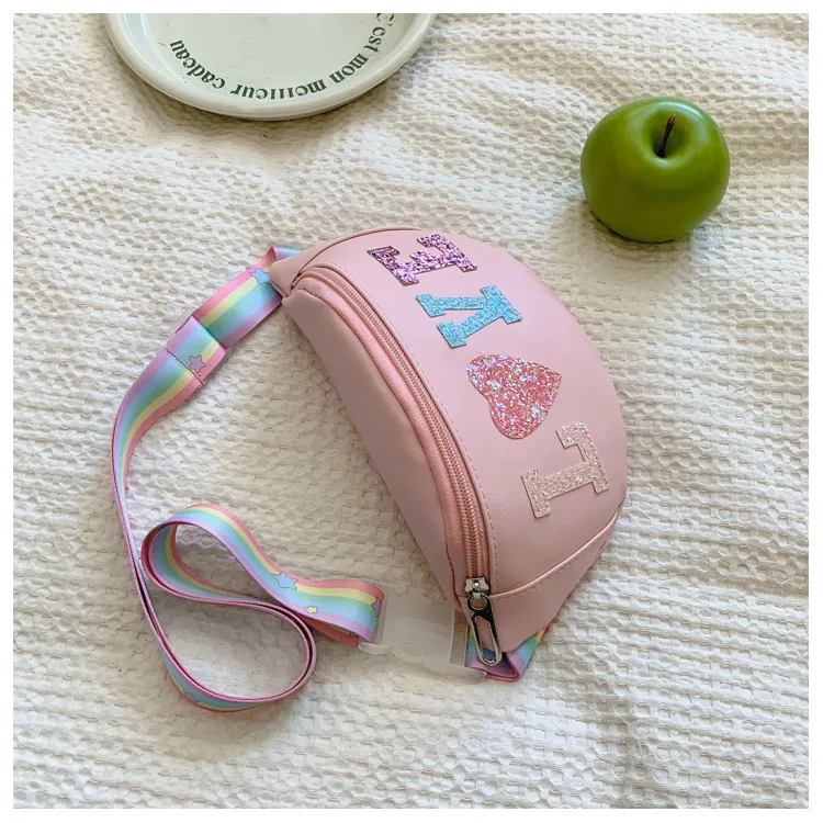 Children's Bag High-value Cute Sequin Baby's Western-style Chest Bag Girls' Colorful Lightweight Crossbody Bag PU Waist Bag display picture 19