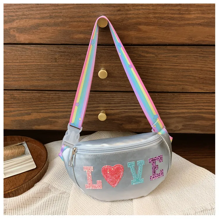 Children's Bag High-value Cute Sequin Baby's Western-style Chest Bag Girls' Colorful Lightweight Crossbody Bag PU Waist Bag display picture 21