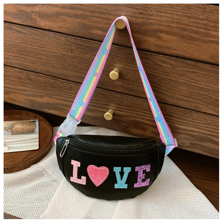 Children's Bag High-value Cute Sequin Baby's Western-style Chest Bag Girls' Colorful Lightweight Crossbody Bag PU Waist Bag display picture 22