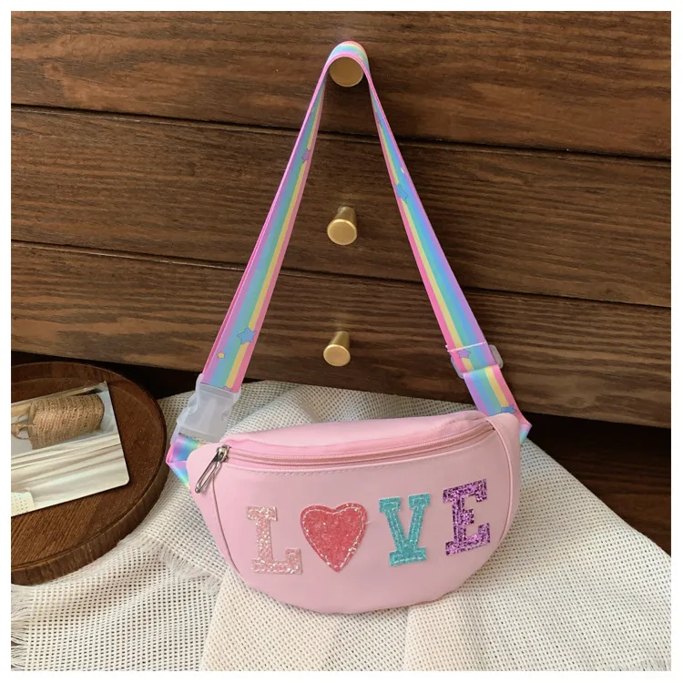 Children's Bag High-value Cute Sequin Baby's Western-style Chest Bag Girls' Colorful Lightweight Crossbody Bag PU Waist Bag display picture 24
