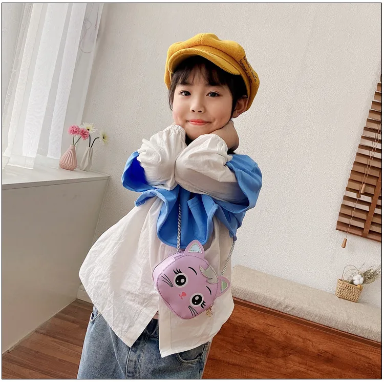 Children's Small Bag  New Cartoon Cat Girl Shoulder Crossbody Bag Cute Fashion Accessories Coin Purse display picture 7