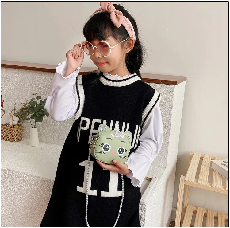 Children's Small Bag  New Cartoon Cat Girl Shoulder Crossbody Bag Cute Fashion Accessories Coin Purse display picture 13