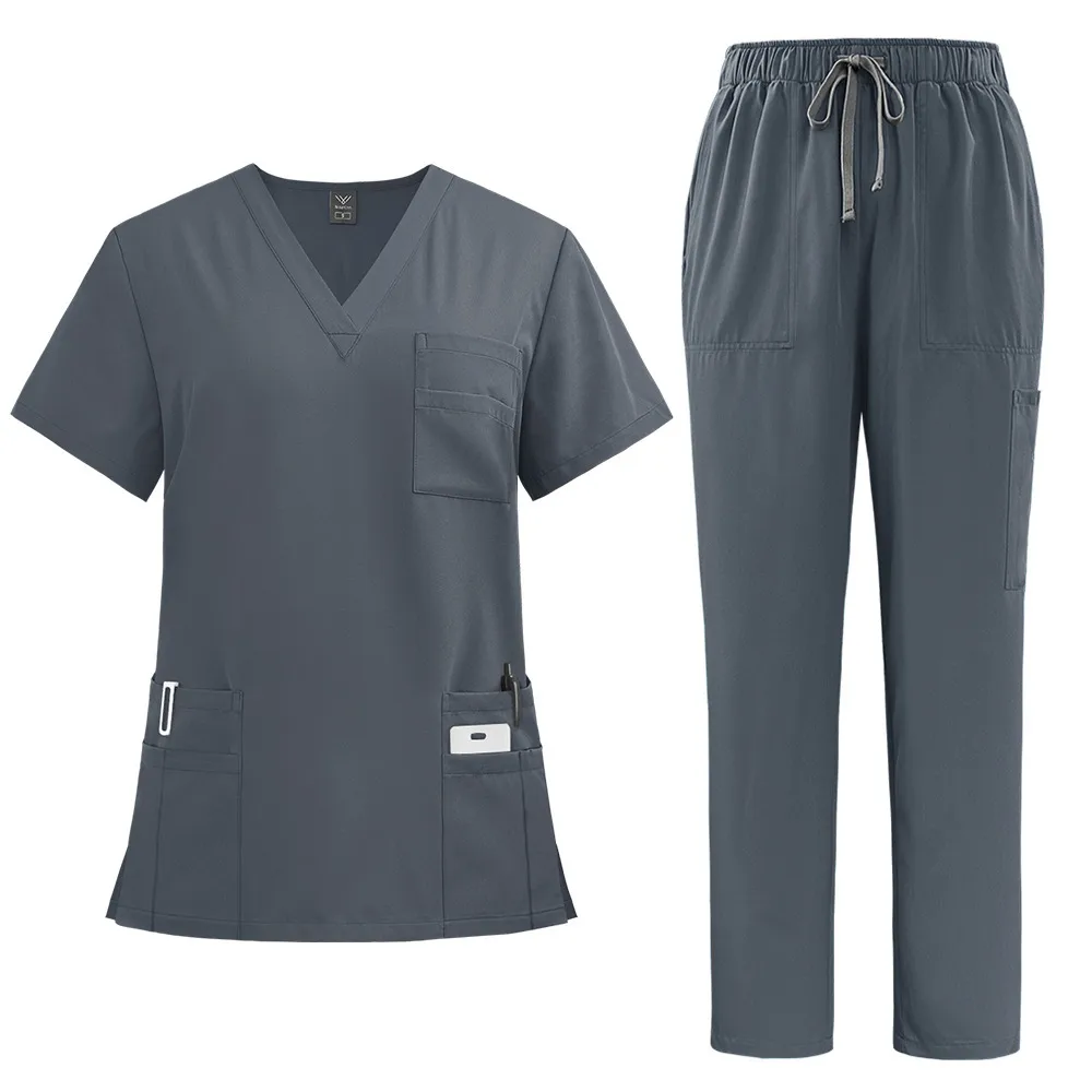 New Product Doctor Nurse Work Uniform Surgical Clothes Surgical Clothes Hand-washing Clothes Operating Room Straight Pants Solid Color Suit display picture 8