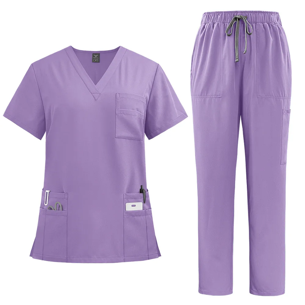 New Product Doctor Nurse Work Uniform Surgical Clothes Surgical Clothes Hand-washing Clothes Operating Room Straight Pants Solid Color Suit display picture 5