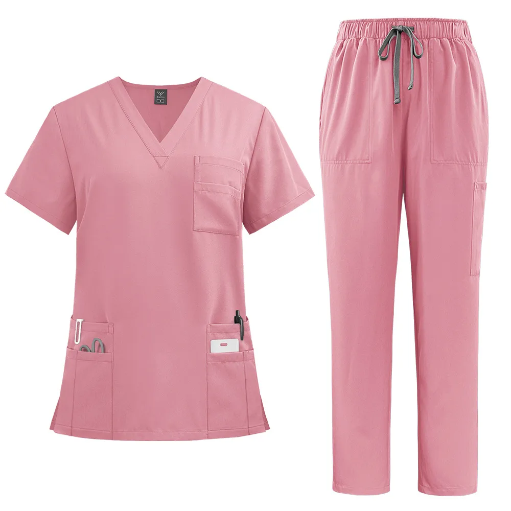 New Product Doctor Nurse Work Uniform Surgical Clothes Surgical Clothes Hand-washing Clothes Operating Room Straight Pants Solid Color Suit display picture 6