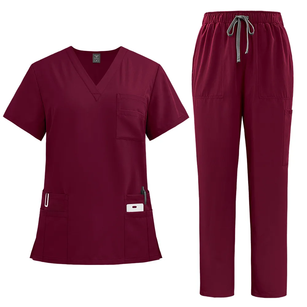 New Product Doctor Nurse Work Uniform Surgical Clothes Surgical Clothes Hand-washing Clothes Operating Room Straight Pants Solid Color Suit display picture 7