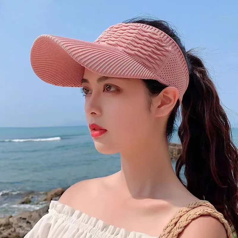 New Fish Scale Empty Top Net Celebrant Summer Sun Hat New Knitted Baseball Cap Outdoor Sports Sun Hat display picture 3
