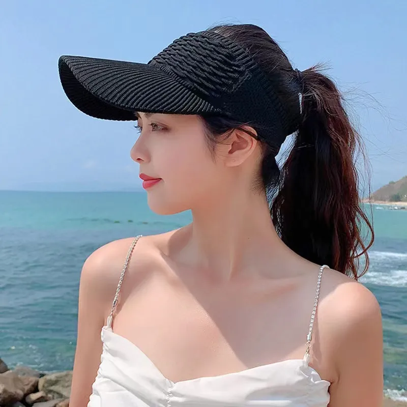 New Fish Scale Empty Top Net Celebrant Summer Sun Hat New Knitted Baseball Cap Outdoor Sports Sun Hat display picture 5