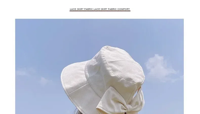 New Fisherman Hat Sunshade Sunscreen Tide Brand Face Showing Small Bucket Hat Women's New-style Early Spring And Autumn Split Bow Hat display picture 12
