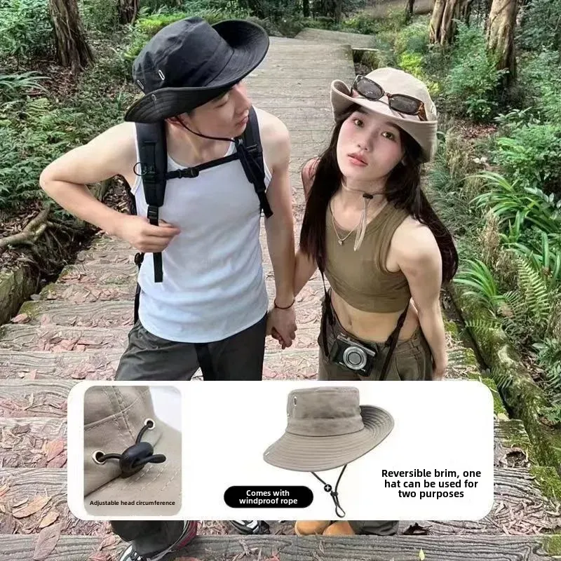 Summer And Autumn Outdoor Cowboy Hat Men's And Women's Hat Mountain Climbing Fisherman Hat Sunscreen Hat Fishing Mountain Sun Hat Hiking Sun Hat display picture 2