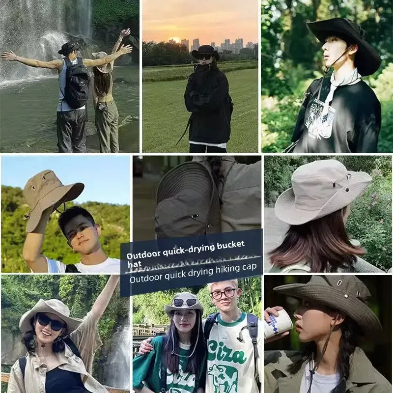 Summer And Autumn Outdoor Cowboy Hat Men's And Women's Hat Mountain Climbing Fisherman Hat Sunscreen Hat Fishing Mountain Sun Hat Hiking Sun Hat display picture 3