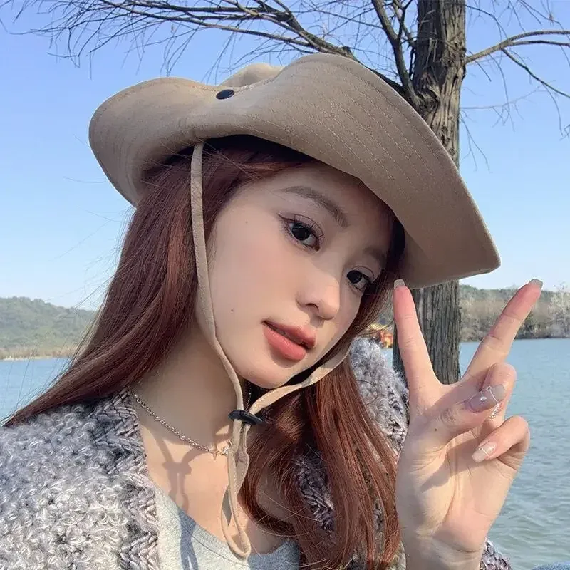Summer And Autumn Outdoor Cowboy Hat Men's And Women's Hat Mountain Climbing Fisherman Hat Sunscreen Hat Fishing Mountain Sun Hat Hiking Sun Hat display picture 6