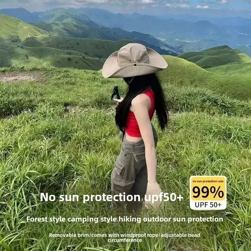 Summer And Autumn Outdoor Cowboy Hat Men's And Women's Hat Mountain Climbing Fisherman Hat Sunscreen Hat Fishing Mountain Sun Hat Hiking Sun Hat display picture 11