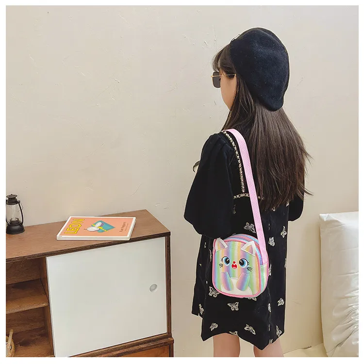 Kitten Embroidered Rainbow Children's Bag Crossbody Bag Baby Girl Cute Fashion Princess Bag Small Schoolbag Shoulder Bag display picture 29