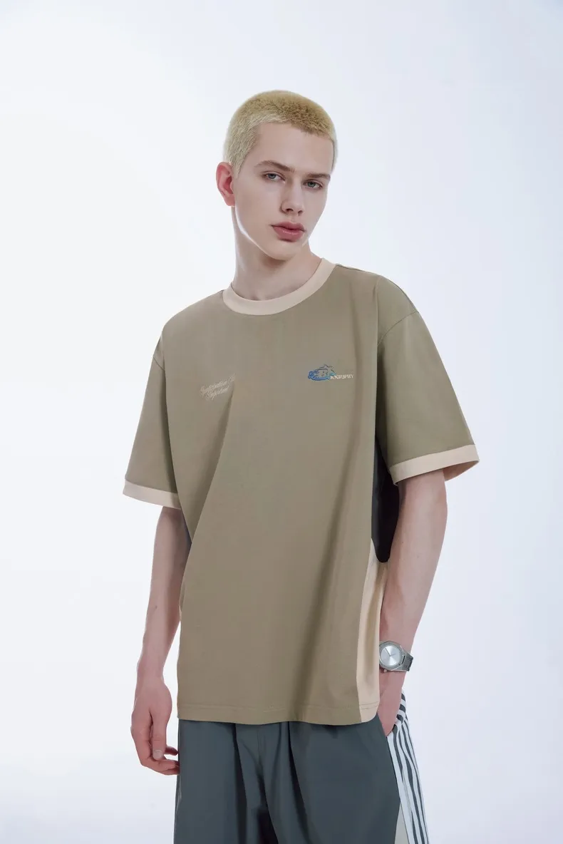 INF Men's Wear | Science And Technology Function Color-matching T-shirt  Spring And Summer New Five-in-One Science And Technology Fabric Color-matching Short Sleeve Men display picture 4