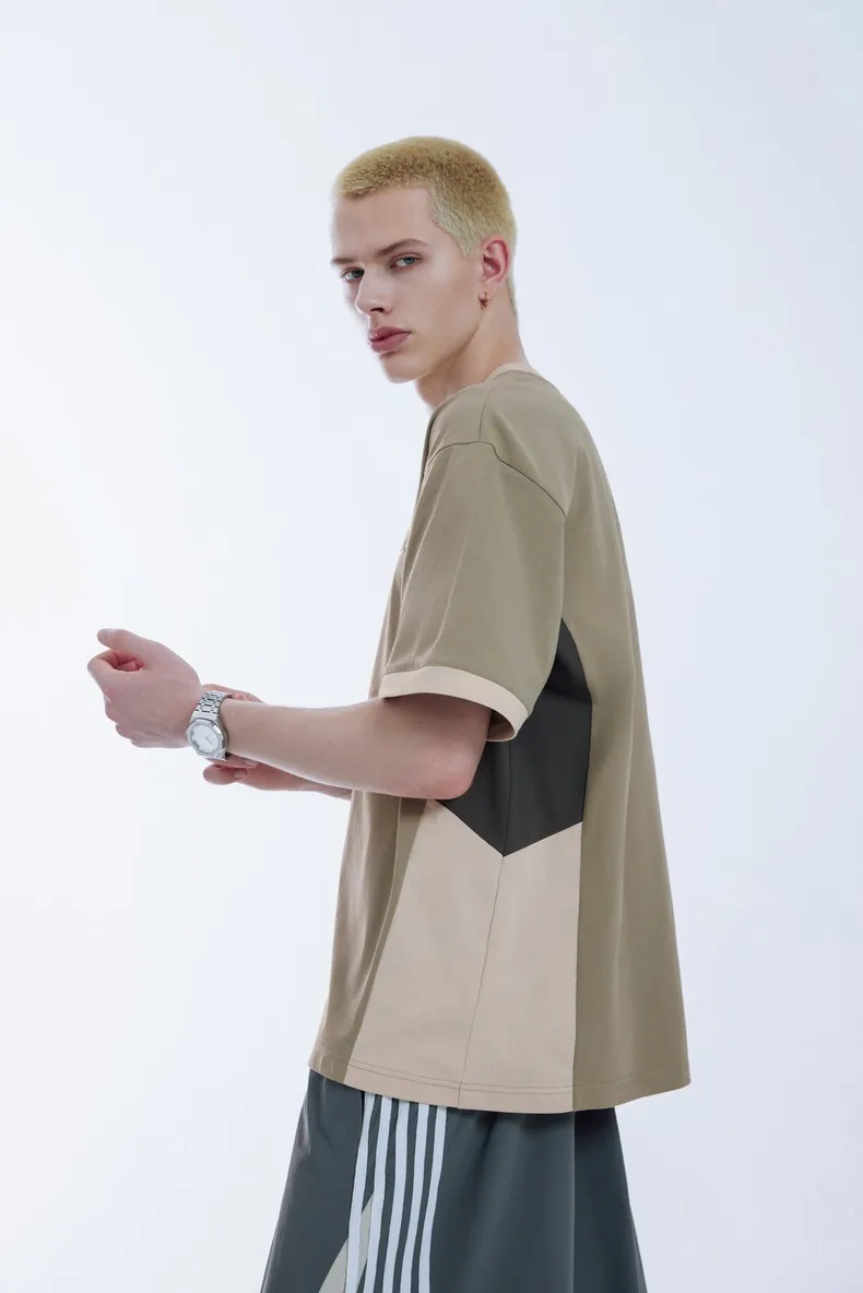 INF Men's Wear | Science And Technology Function Color-matching T-shirt  Spring And Summer New Five-in-One Science And Technology Fabric Color-matching Short Sleeve Men display picture 6