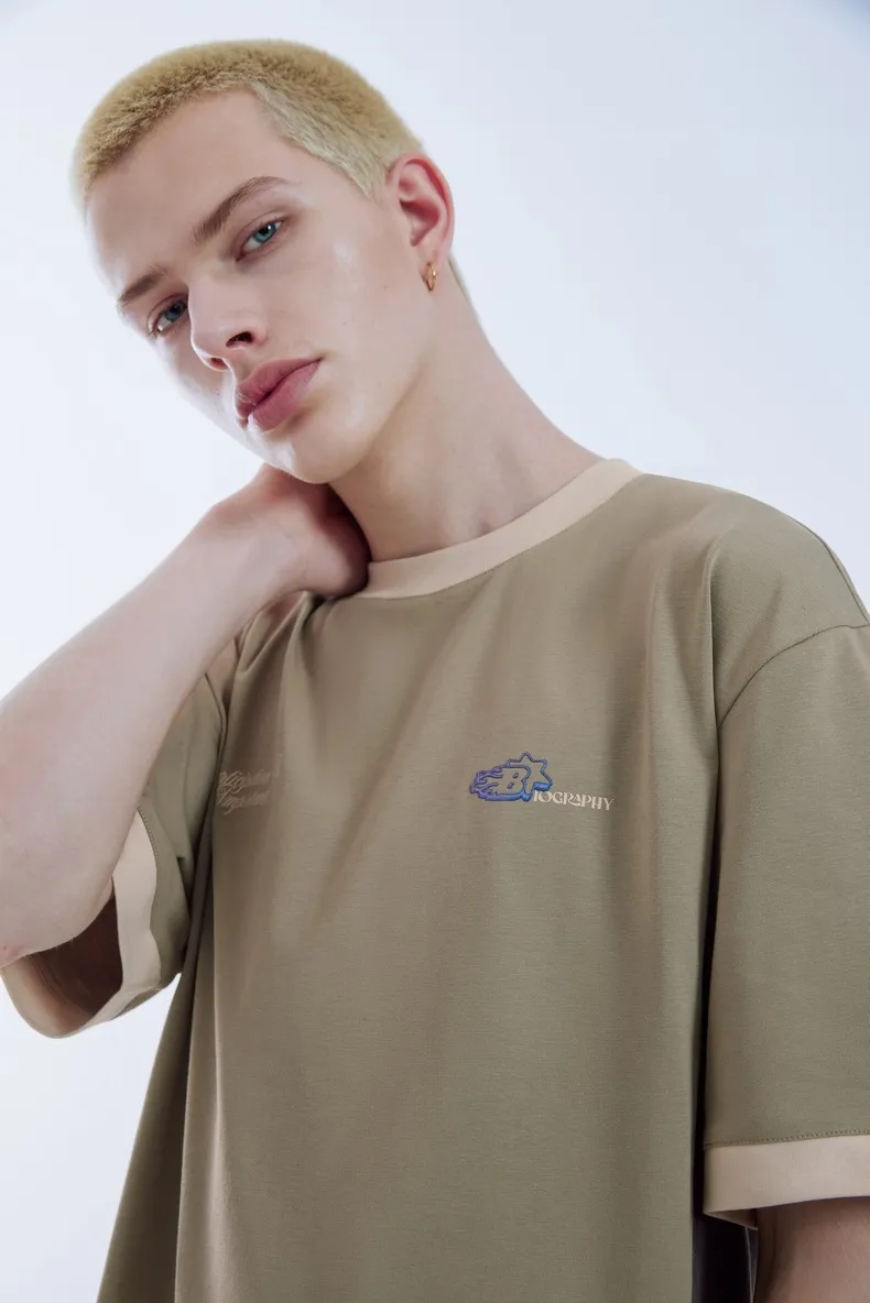 INF Men's Wear | Science And Technology Function Color-matching T-shirt  Spring And Summer New Five-in-One Science And Technology Fabric Color-matching Short Sleeve Men display picture 7