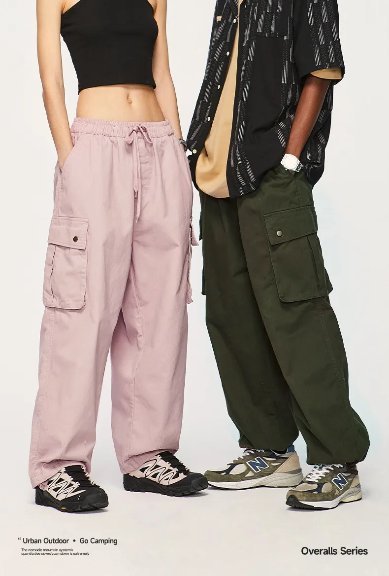 INF Men's Wear | Twill Wide Leg Loose Big Pocket Workwear Paratrooper Pants  Autumn Fashion Brand Men's Workwear display picture 3