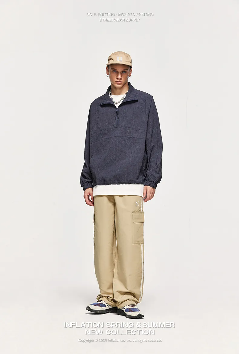 INF Men's | Street Retro Sports Casual Pants Spring And Summer Loose Parallel Bars Side Striped Wide Leg Overalls Men's display picture 5