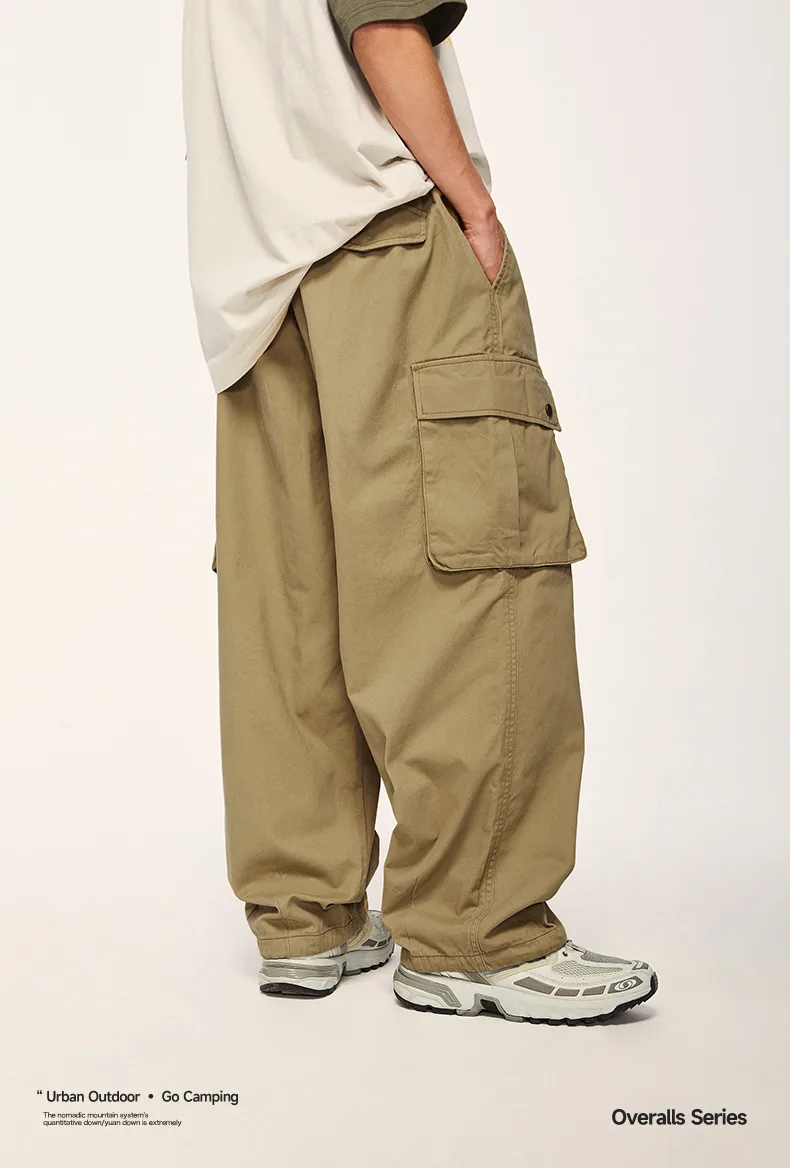 INF Men's Wear | Twill Wide Leg Loose Big Pocket Workwear Paratrooper Pants  Autumn Fashion Brand Men's Workwear display picture 8