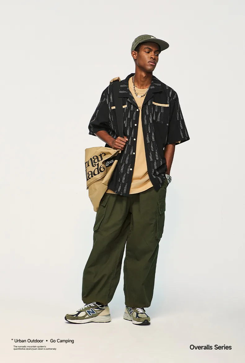 INF Men's Wear | Twill Wide Leg Loose Big Pocket Workwear Paratrooper Pants  Autumn Fashion Brand Men's Workwear display picture 9