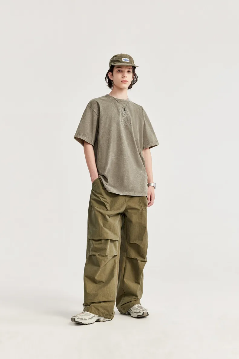 INF Men's Wear | Street Asut Dye Embroidered T-Shirt Spring/Summer  New Loose Fashion Brand Short Sleeve Top display picture 9
