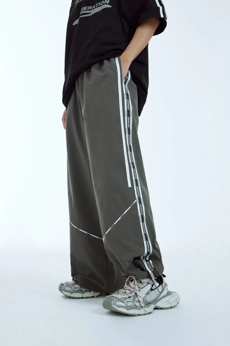 INF Men's | Tailored Printed Patchwork Wide Leg Pants American Sports Loose Pants Retro Lazy Casual Wide Leg Pants display picture 4