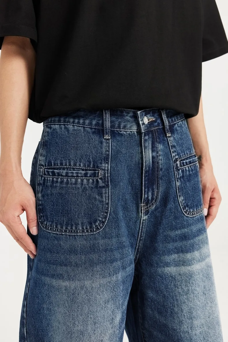 INF Men's | Front Slip Pocket Retro Denim Shorts Spring And Summer  New Fashion Brand Street Personality Straight Shorts display picture 6