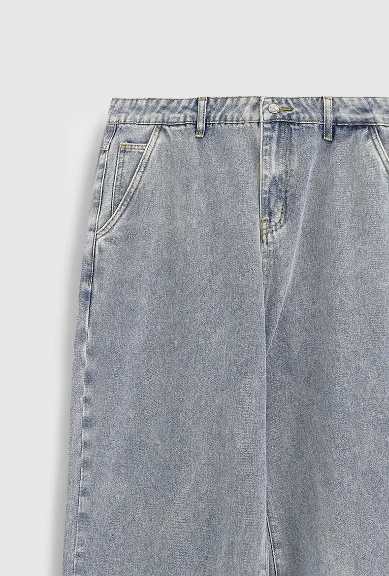 INF Men's | Retro Ragged Wide Leg Jeans  Spring And Summer New Street Washed Dressed Jeans display picture 6