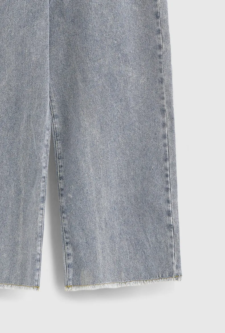 INF Men's | Retro Ragged Wide Leg Jeans  Spring And Summer New Street Washed Dressed Jeans display picture 7