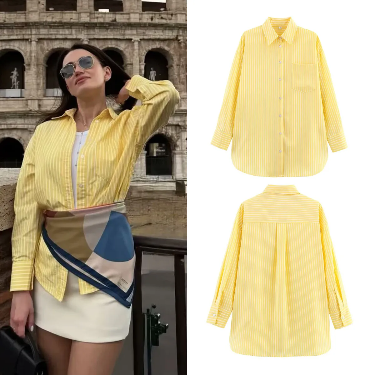 Women's Blouse Long Sleeve Blouses Simple Style Classic Style Stripe display picture 1