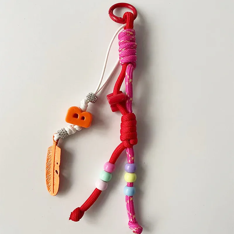 Dopamine Acrylic Beaded Letters Woven Rope Miu Bag Hanging Explosive Colorful Letters Beaded Bag Pendant display picture 8